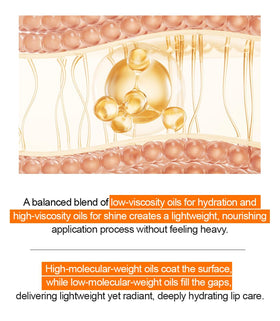 Genabelle glossy balm texture swirled to show non-sticky shine and hydration