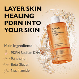 Genabelle toner texture on surface showcasing lightweight, hydrating consistency