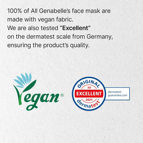 Genabelle mask in hand showing single‑use size for easy travel and convenience