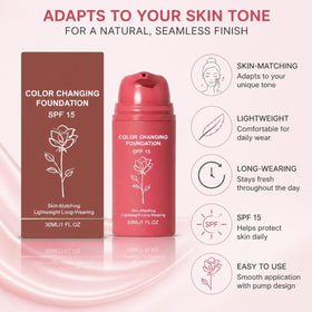 Generic brand applying foundation on hand to show color change and blendability