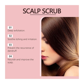 Generic before and after scalp view, illustrates reduced buildup benefit