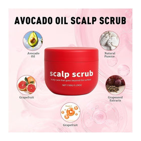 Generic in-hand application of scrub to scalp, demonstrates easy massage benefit