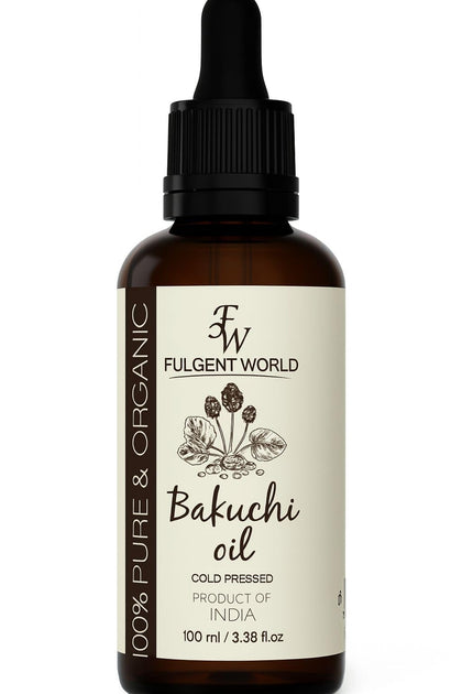 Generic bakuchi oil front packaging showing bottle and label, brand soothing hydration
