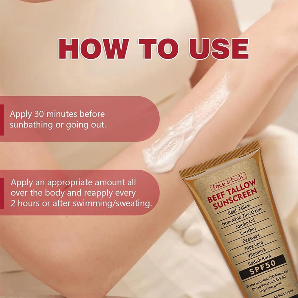 Generic beef tallow on skin with water drops showing water-resistant wear
