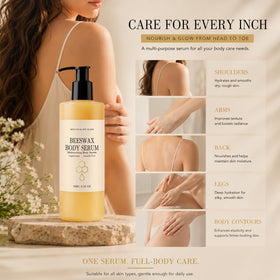 Generic beeswax body serum beeswax close-up highlighting barrier-support benefit