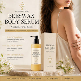Generic beeswax body serum open cap with oil texture for quick absorption
