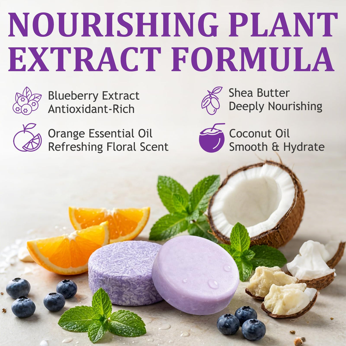 Generic blueberry fields lather in hand demonstrating rich foam and gentle cleanse