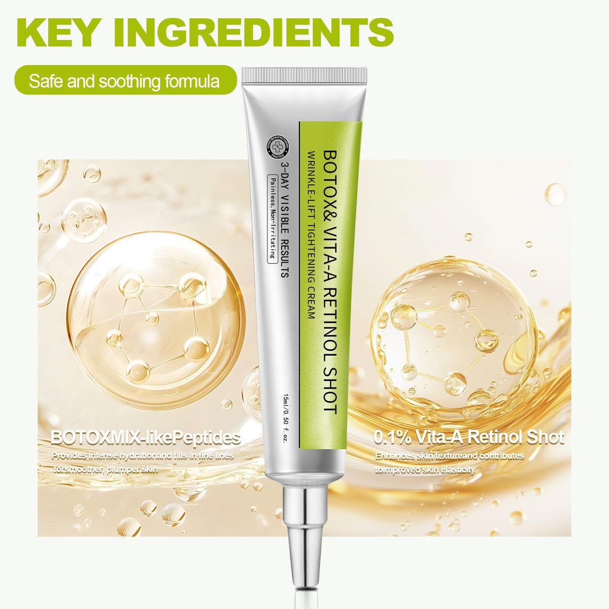 Generic brand applying cream at night showing simple evening routine benefit