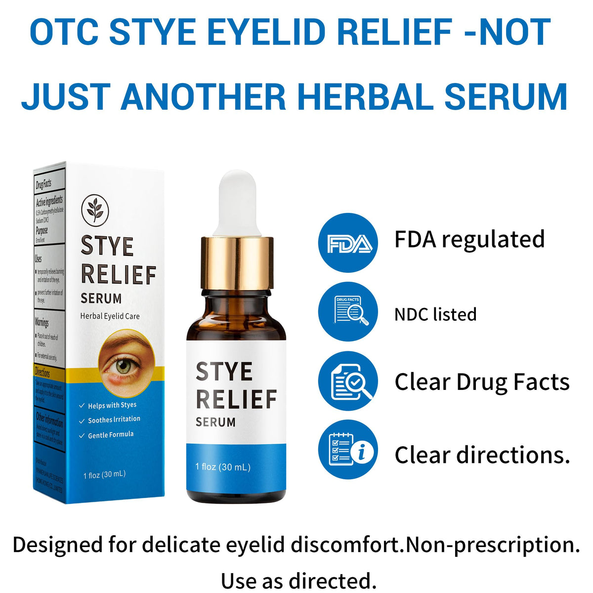 Generic bottle closeup label highlighting NDC-listed quality and clarity