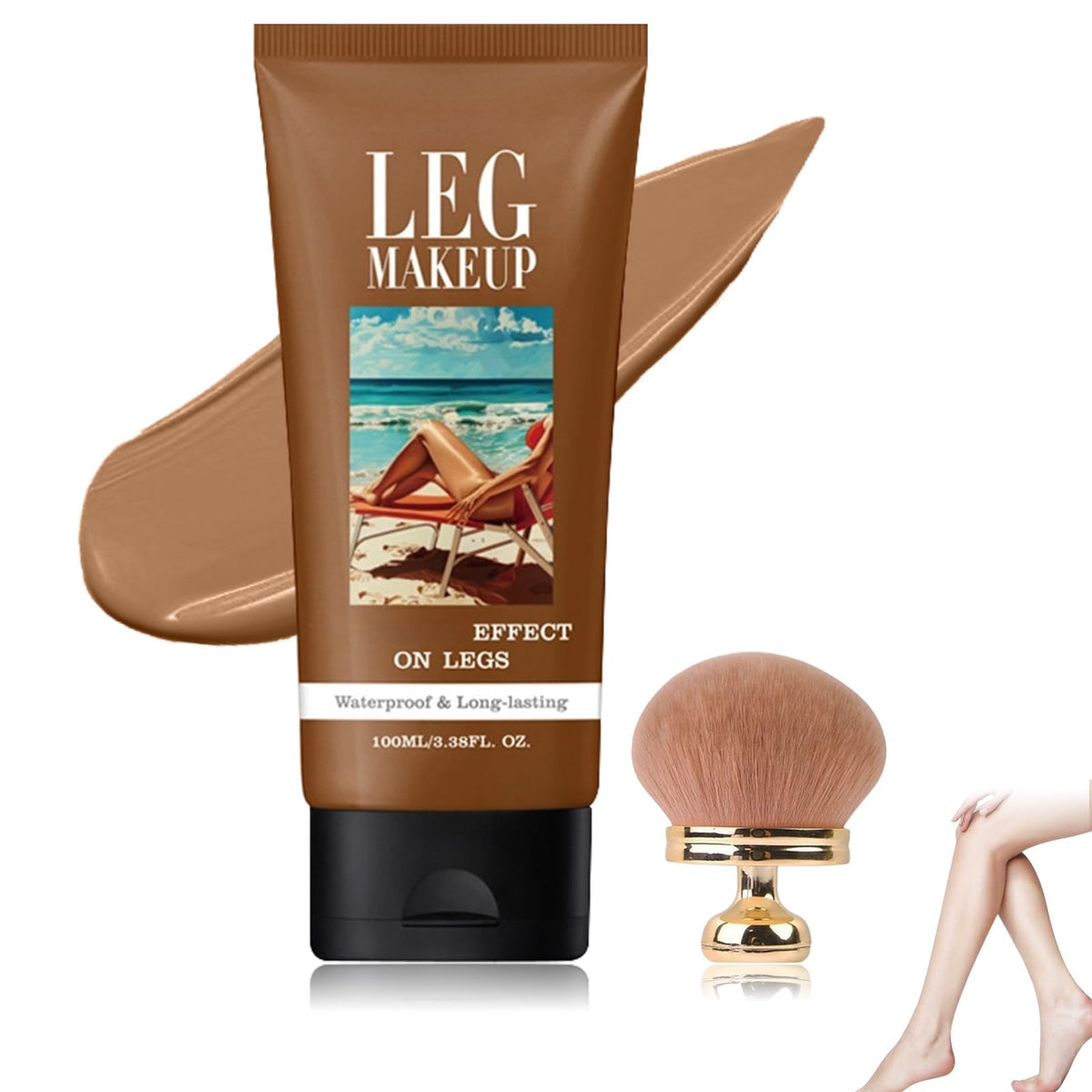 Generic brand bronze front packaging showing product and brush, clear branding and benefit