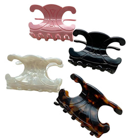 Generic butterfly clip front view showing glossy acetate and stylish finish