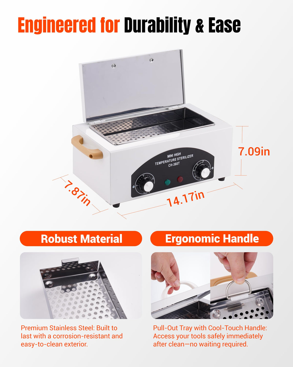 Generic cleaning box on salon counter demonstrating space-saving professional setup