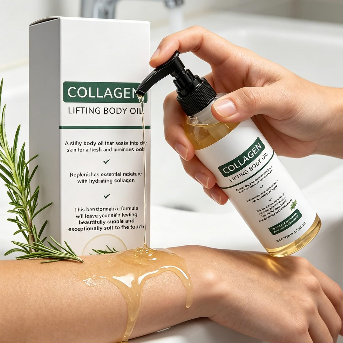Generic Collagen Lifting Body Oil two bottles in travel bag showing convenient dual-pack