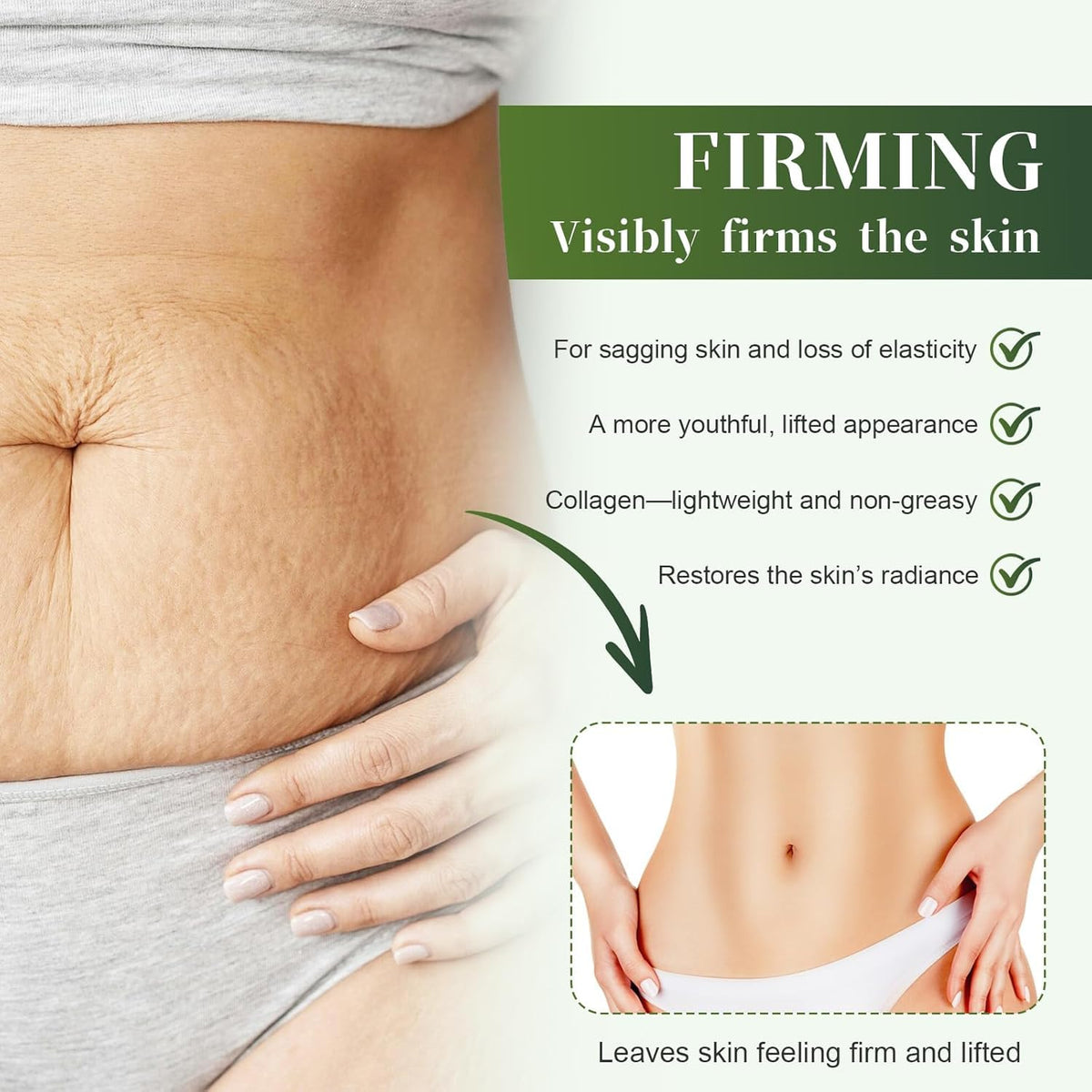 Generic Collagen Lifting Body Oil label close-up showing ingredients for soothing hydration