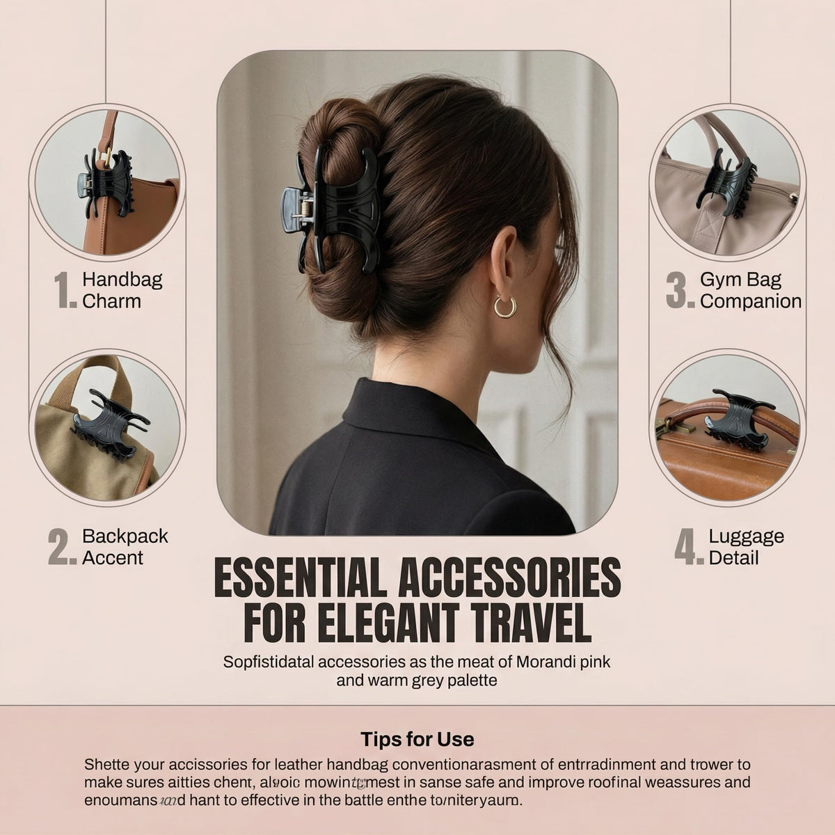 Generic arrangement of the five colors displaying black tortoise pink multi-tortoise ivory for outfit matching