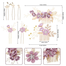 Generic brand comb placed in bridal updo illustrating secure hold and comfortable wear