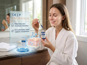 Generic copper peptide serum ingredient panel label highlighting GHK-Cu and niacinamide