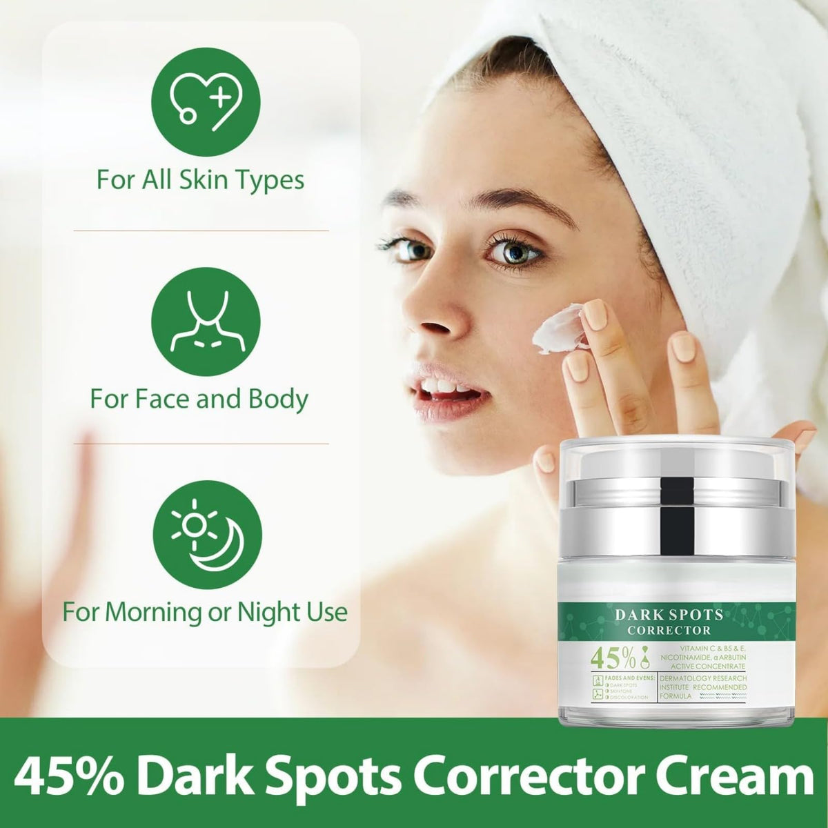 Generic cream in hand applying to skin demonstrating easy spread and quick absorption