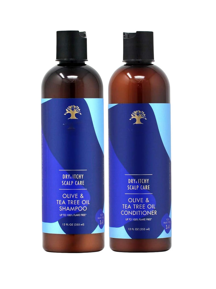 Generic brand duo front packaging showing calming oils and 12 oz bottles for scalp relief