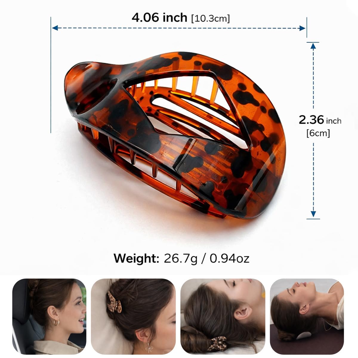 Generic duckbill hair clip hinge close-up showing durable construction and secure grip