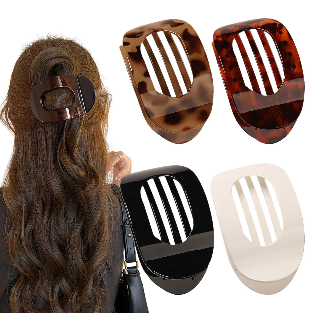Generic duckbill front packaging showing four matte clips and secure hold