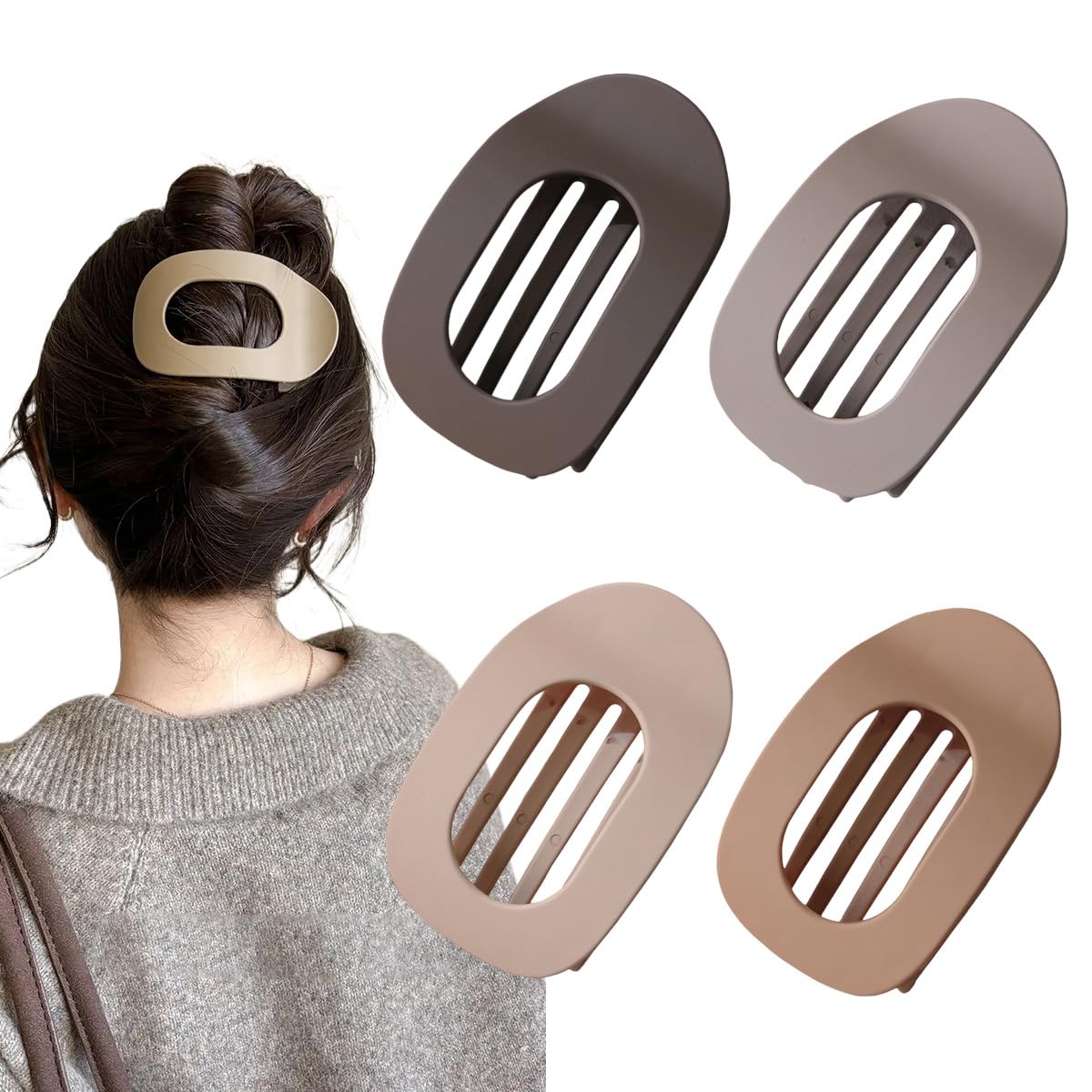 Generic brand front view of duckbill hair clip showing shape and matte finish for reliable hold