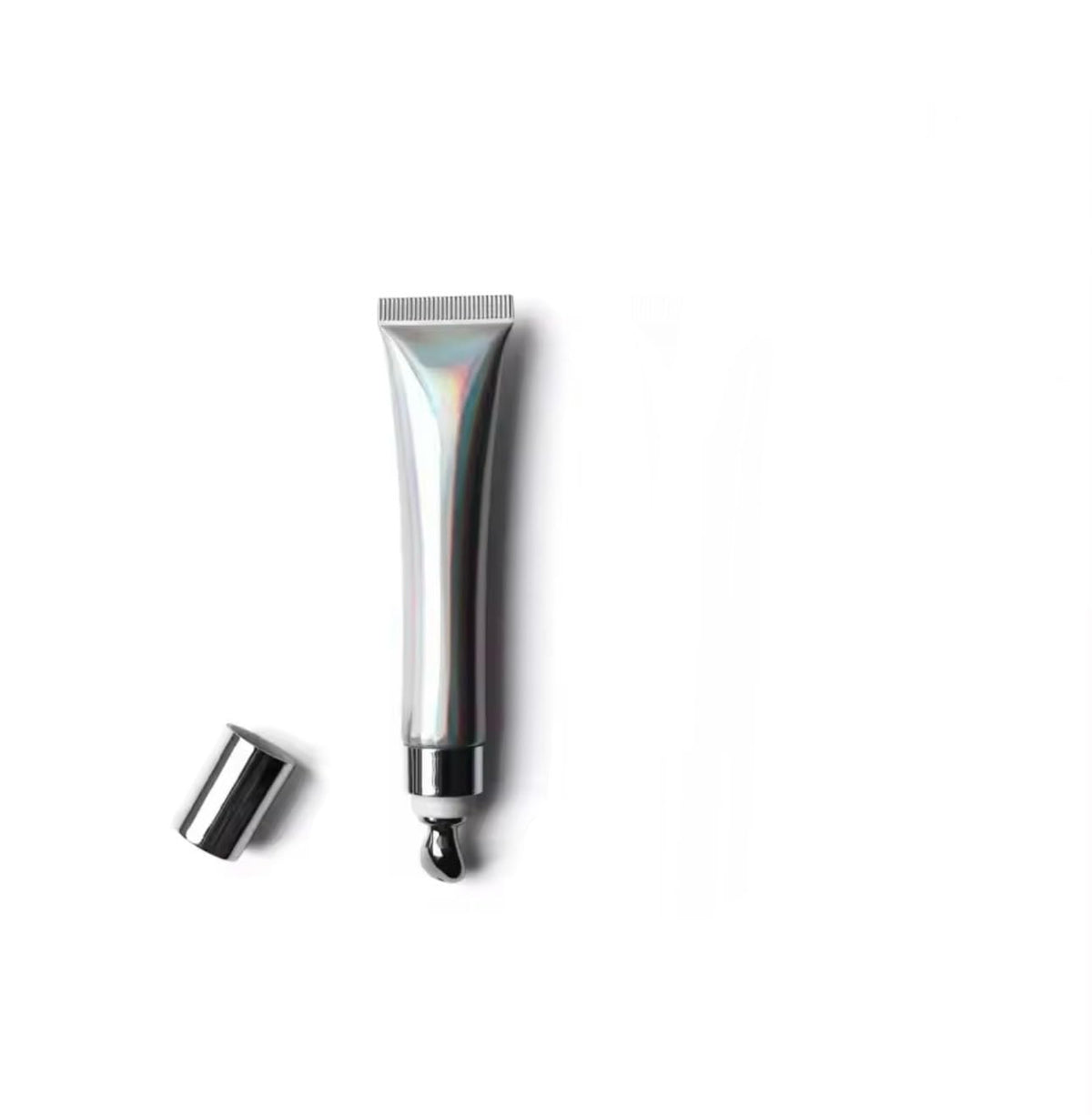 Generic lip gloss front packaging showing clear plumper and glossy finish benefit