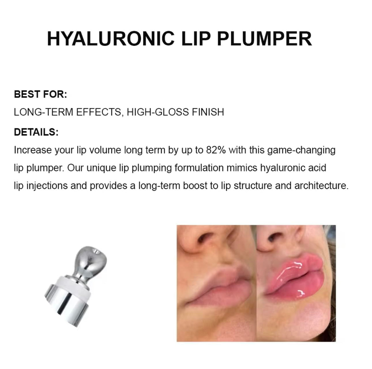 Generic side label listing ingredients showing collagen and hyaluronic benefits