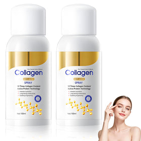 Generic brand front packaging showing two firming collagen spray bottles for quick hydration