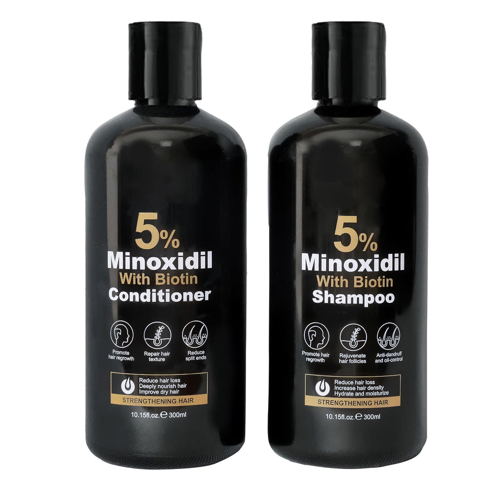 Generic front packaging showing both minoxidil bottles and clear benefits
