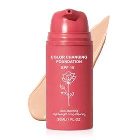 Generic brand front packaging showing bottle and label with adaptive shade benefit