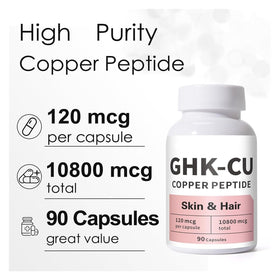 Generic GHK-Cu open bottle with capsules highlighting portability benefit