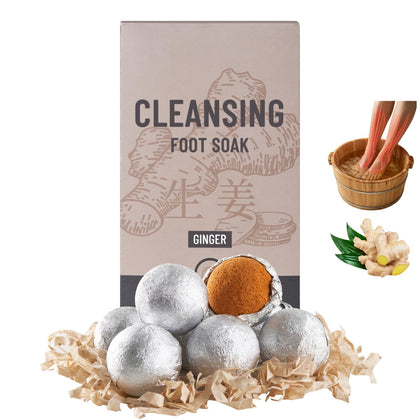 Generic ginger foot soak front packaging showing ingredients and benefits