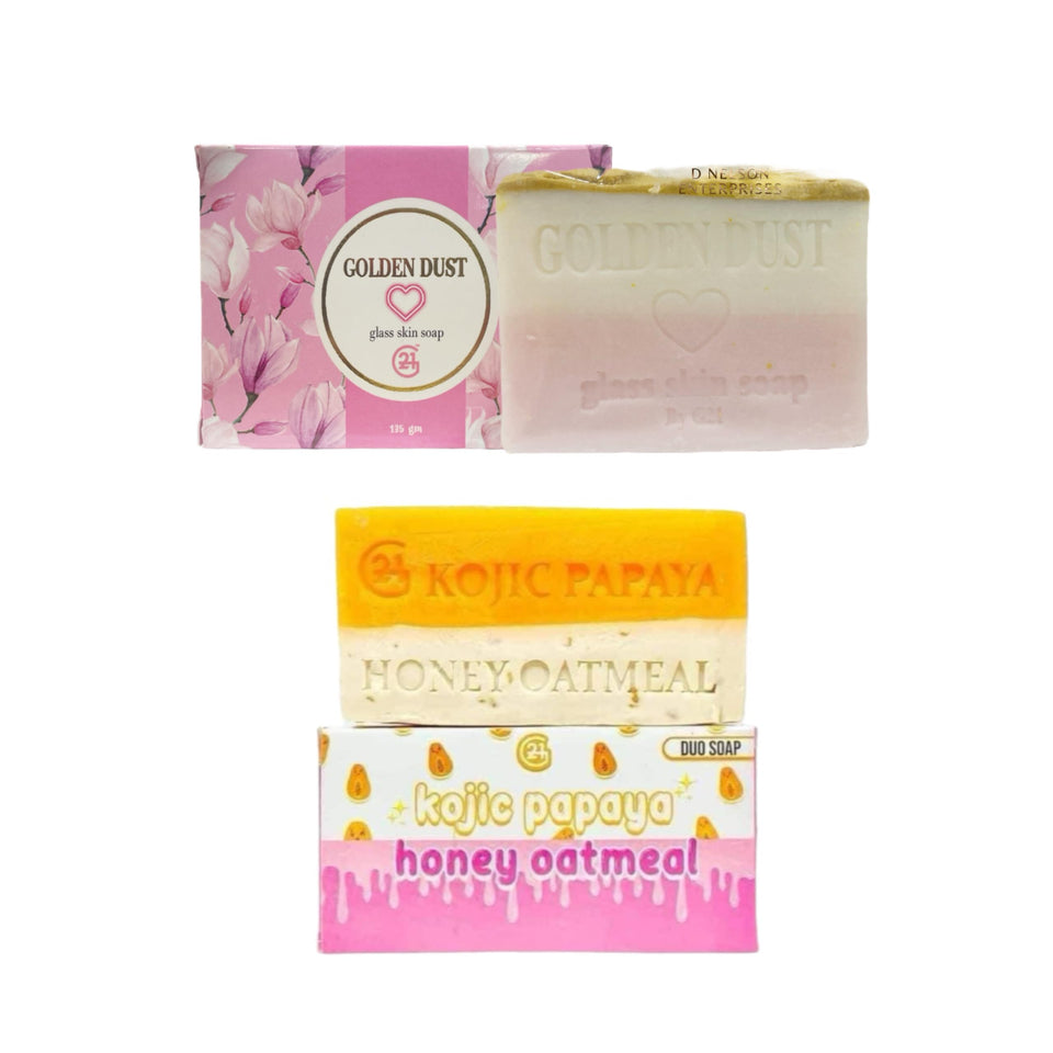 Generic Golden Dust soap front packaging showing bar and glow benefit