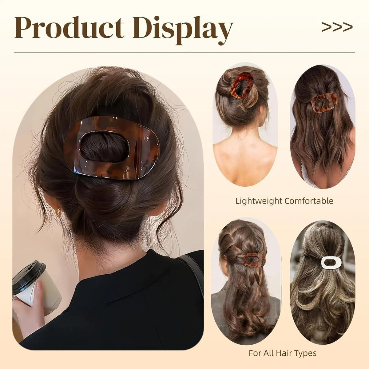 Generic clip securing thick hair showing strong hold without slipping or bending