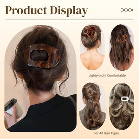 Generic clip securing thick hair showing strong hold without slipping or bending