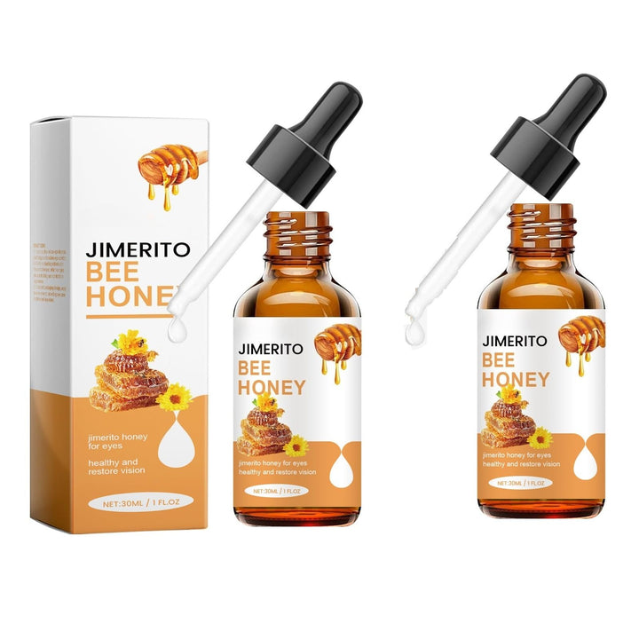 Generic honey eye drops front packaging showing compact design and portability