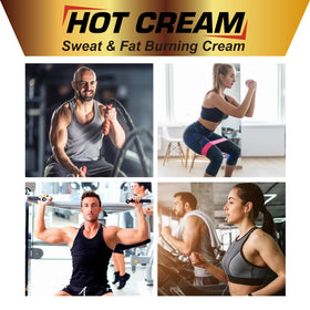 Generic Hot Sweat Cream in a post-workout scene with towel showing fitness support