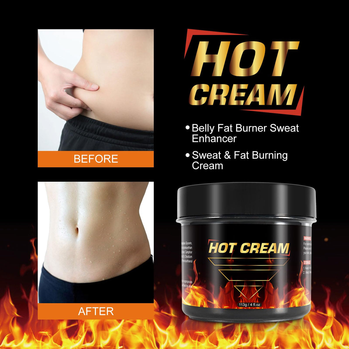 Generic Hot Sweat Cream being rubbed into thigh during workout to enhance sweat
