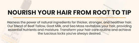 generic flatlay of sea moss, goat milk, beef tallow showing natural ingredients
