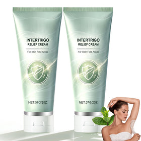 Generic intertrigo cream front packaging showing brand and two-tube set benefit