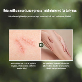 Generic intertrigo cream on inner thigh showing moisture control benefit