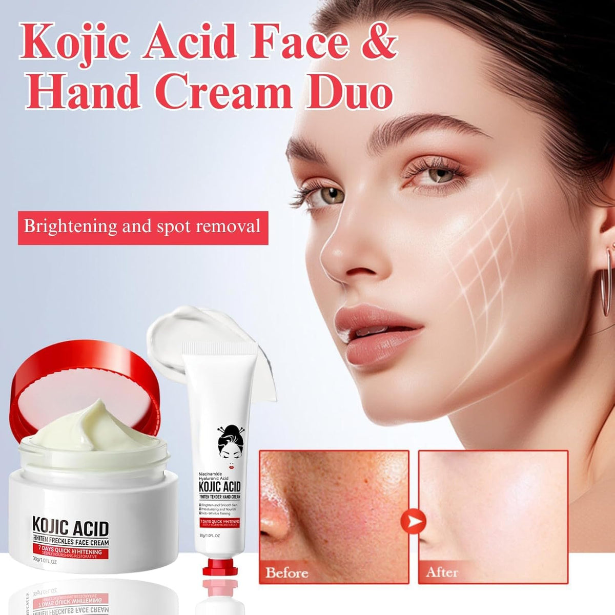Generic kojic acid cream texture close-up highlighting smooth moisturizing finish