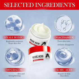 Generic kojic acid gel texture close-up showing lightweight, non-greasy feel