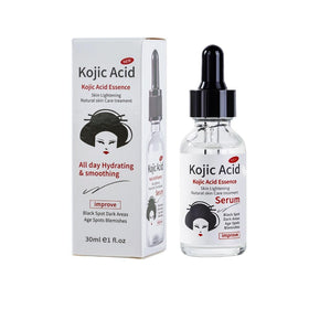 Generic brand kojic acid serum front bottle showing clean packaging and clarity