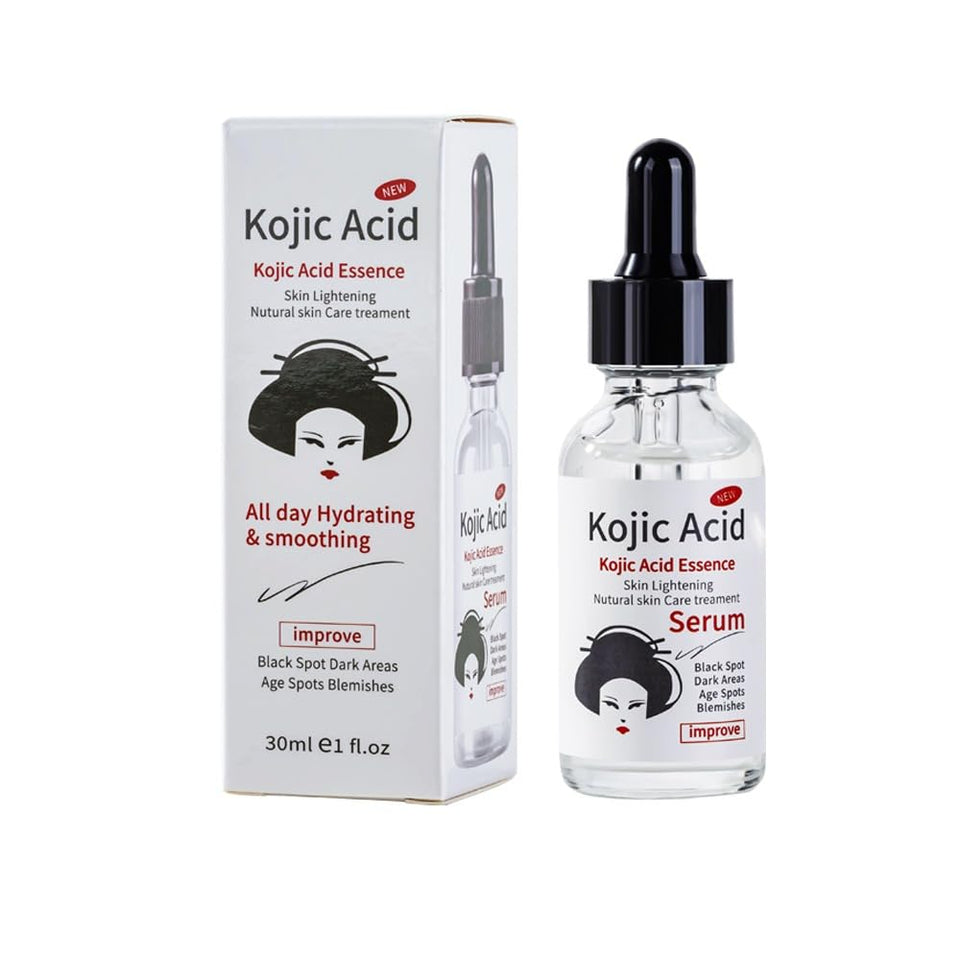 Generic brand kojic acid serum front bottle showing clean packaging and clarity