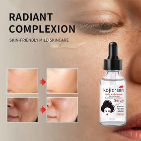 Generic brand kojic acid serum pipette dispensing a hydrating drop for precise use