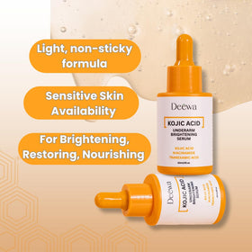 Generic Kojic serum used on elbow and knee illustrating smoothing effect