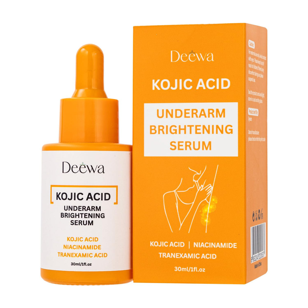 Generic Kojic serum front packaging showing product and benefits