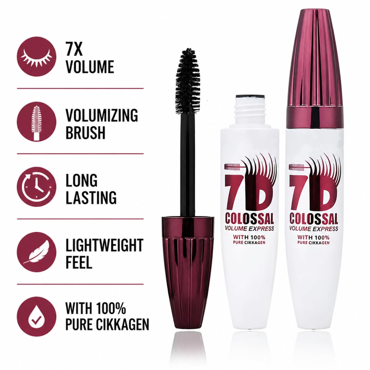 Generic lashes before and after demonstrating fuller length